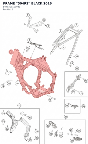 Diagram preview: FRAME ''504P3'' BLACK       2016 (5040300100033)