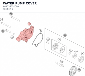Diagram preview: WATER PUMP COVER (A44035052000)