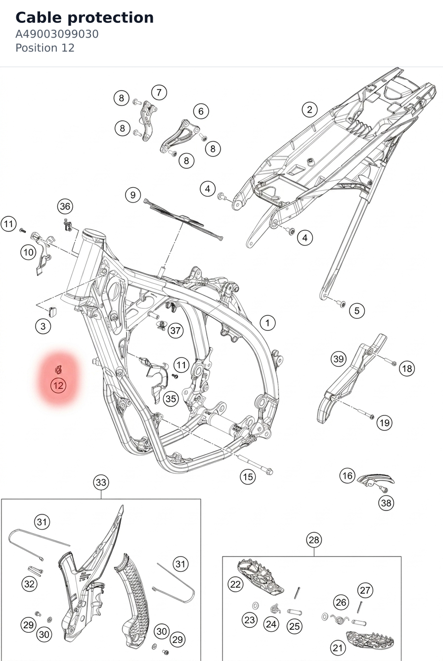 Diagram preview: Cable protection (A49003099030)
