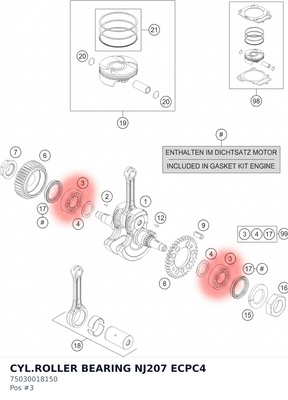 Diagram preview: CYL.ROLLER BEARING NJ207 ECPC4 (75030018150)