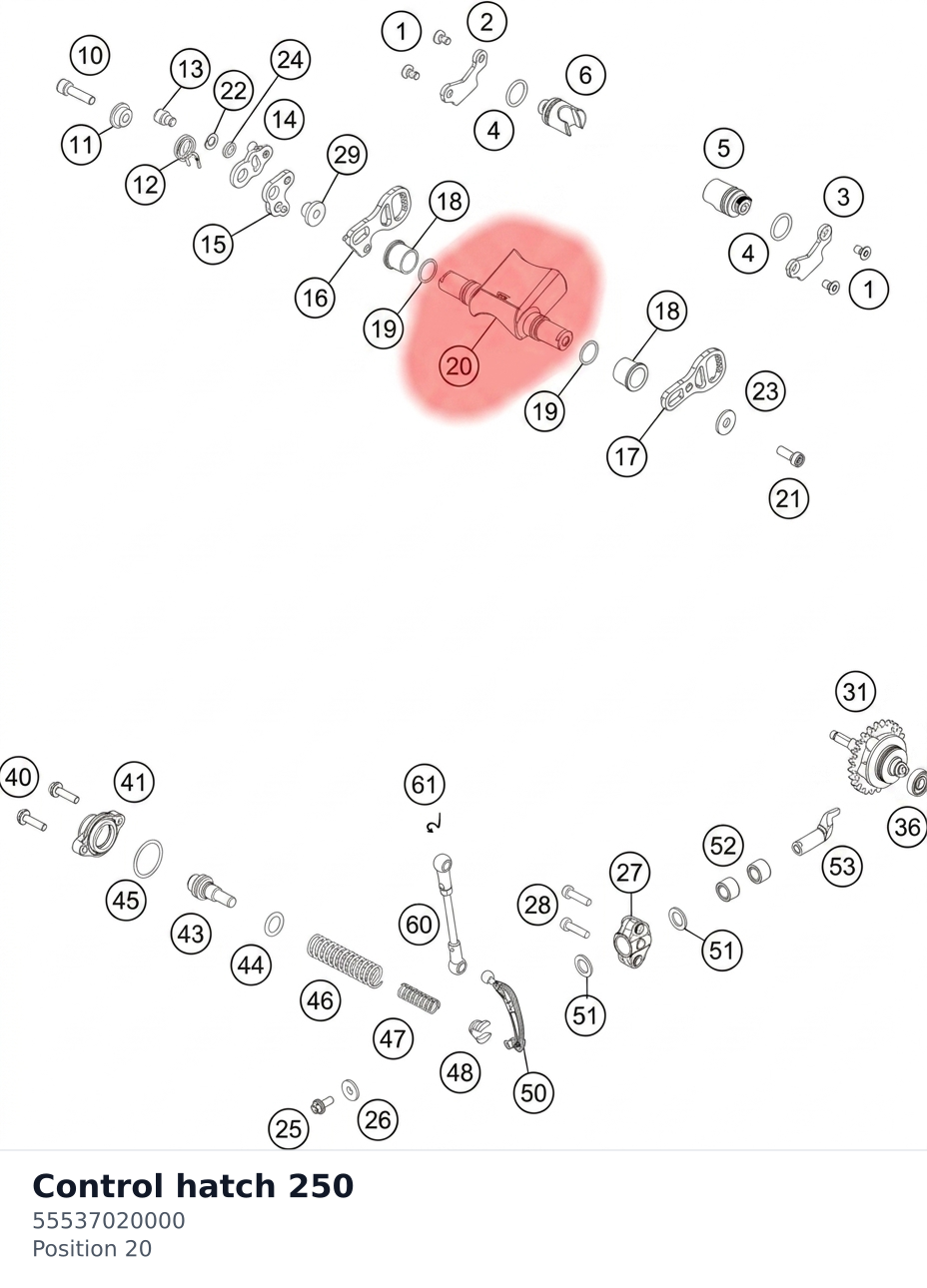 Diagram preview: Control hatch 250 (55537020000)