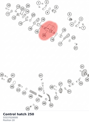Diagram preview: Control hatch 250 (55537020000)