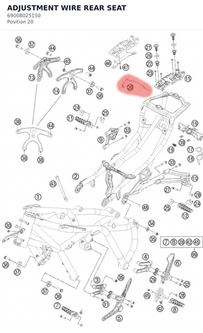 Diagram preview: ADJUSTMENT WIRE REAR SEAT (69008025150)