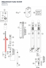 Diagram preview: Adjustment tube 6x520 (48600559)