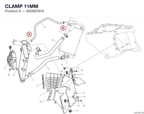 CLAMP 11MM 8A0067610 diagram position