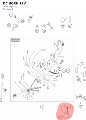 Diagram preview: DC HORN 12V (76011060100)