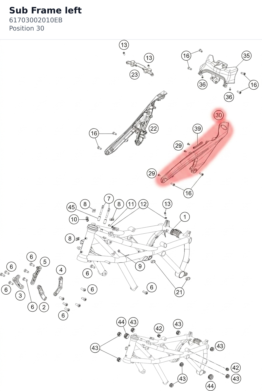 Diagram preview: Sub Frame left (61703002010EB)