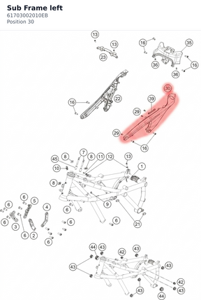 Diagram preview: Sub Frame left (61703002010EB)