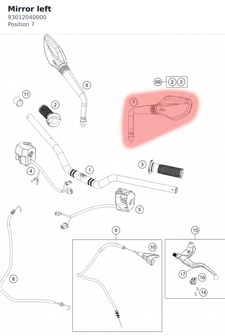 Diagram preview: Mirror left (93012040000)