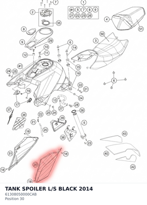 Diagram preview: TANK SPOILER L/S BLACK 2014 (61308050000CAB)