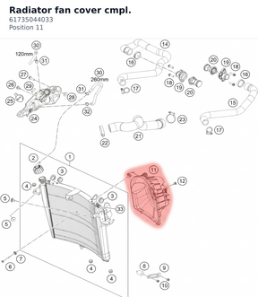 Diagram preview: Radiator fan cover cmpl. (61735044033)