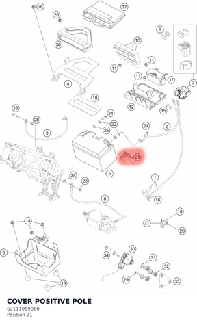 Diagram preview: COVER POSITIVE POLE (62111059060)