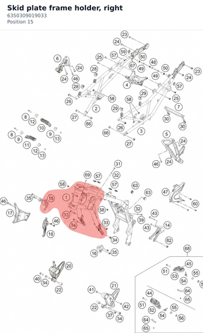 Diagram preview: Skid plate frame holder, right (6350309019033)