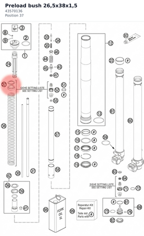 Diagram preview: Preload bush 26,5x38x1,5 (43570136)