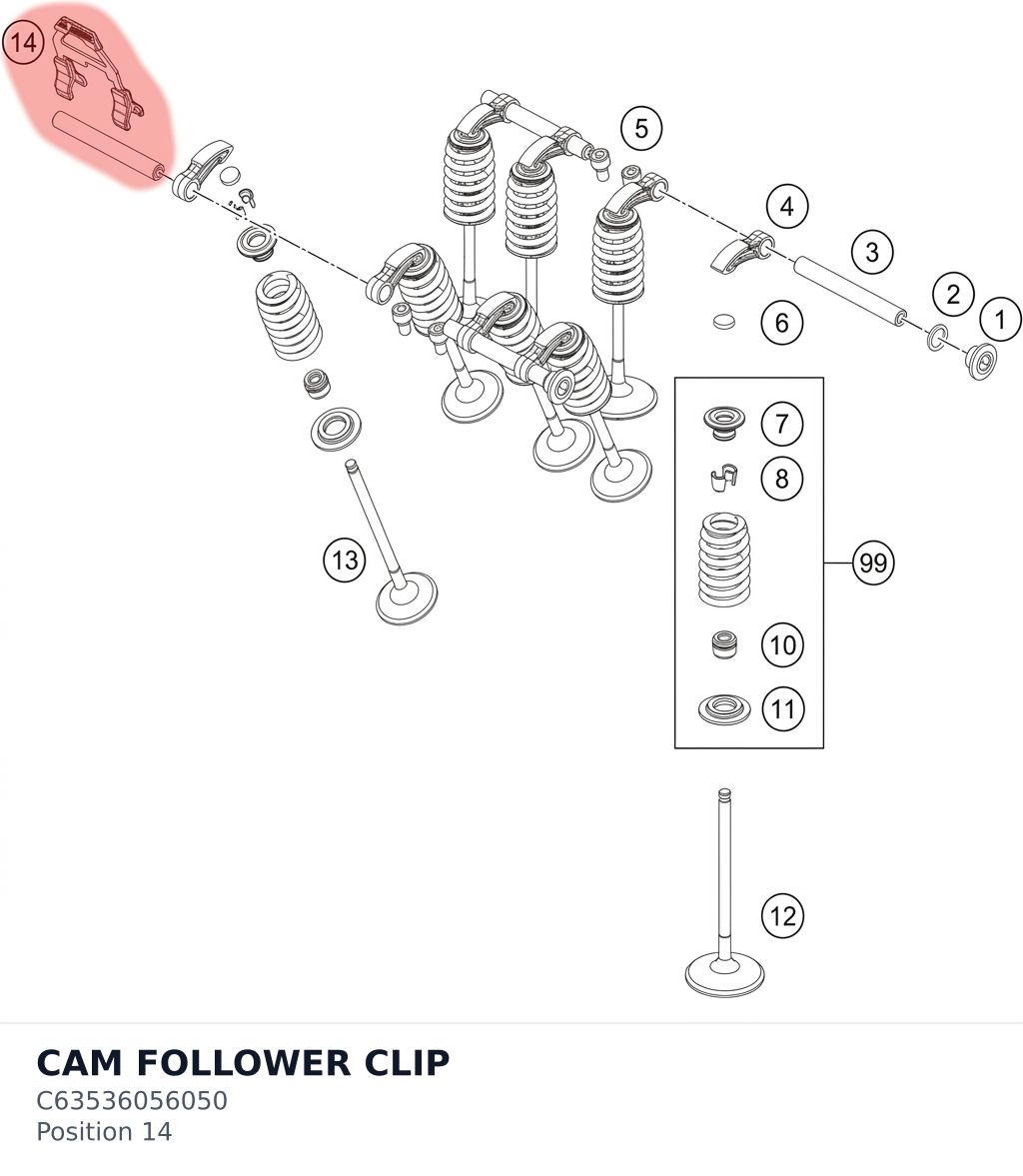 Diagram preview: CAM FOLLOWER CLIP (C63536056050)