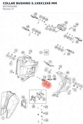 Diagram preview: COLLAR BUSHING 5.1X8X13X8 MM (60714010080)