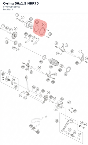 Diagram preview: O-ring 56x1.5 NBR70 (0770005615000)