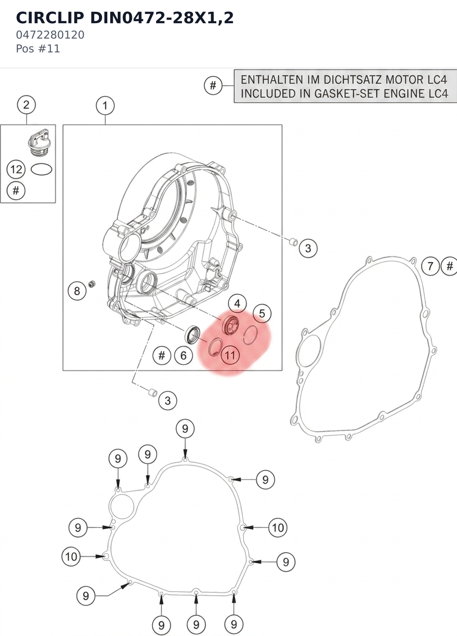 Diagram preview: CIRCLIP DIN0472-28X1,2 (0472280120)