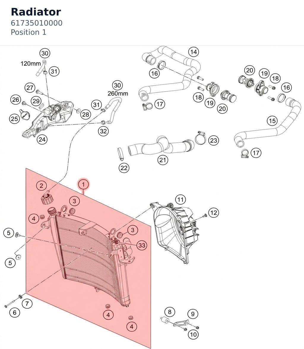 Diagram preview: Radiator (61735010000)