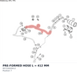Diagram preview: PRE-FORMED HOSE L = 412 MM (95715020412)