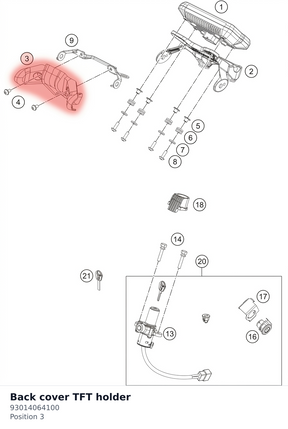 Diagram preview: Back cover TFT holder (93014064100)