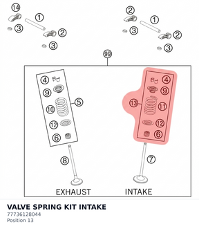 Diagram preview: VALVE SPRING KIT INTAKE (77736128044)