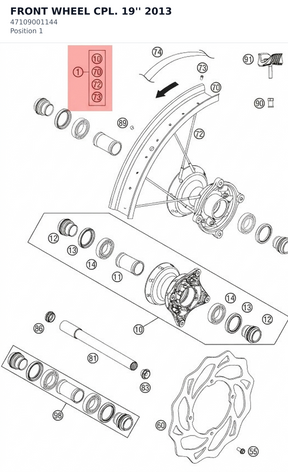 Diagram preview: FRONT WHEEL CPL. 19''      2013 (47109001144)