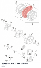 Diagram preview: INTERMEDI. DISC STEEL 1,5MM'98 (50332010100)
