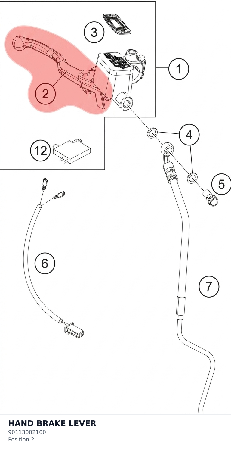 Diagram preview: HAND BRAKE LEVER (90113002100)