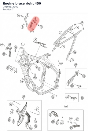 Diagram preview: Engine brace right 450 (79503114100)
