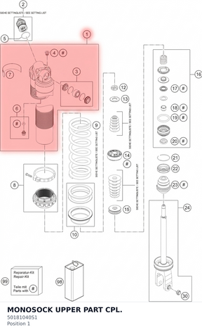Diagram preview: MONOSOCK UPPER PART CPL. (50181040S1)