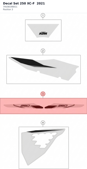 Diagram preview: Decal Set 250 XC-F  2021 (79108198011)