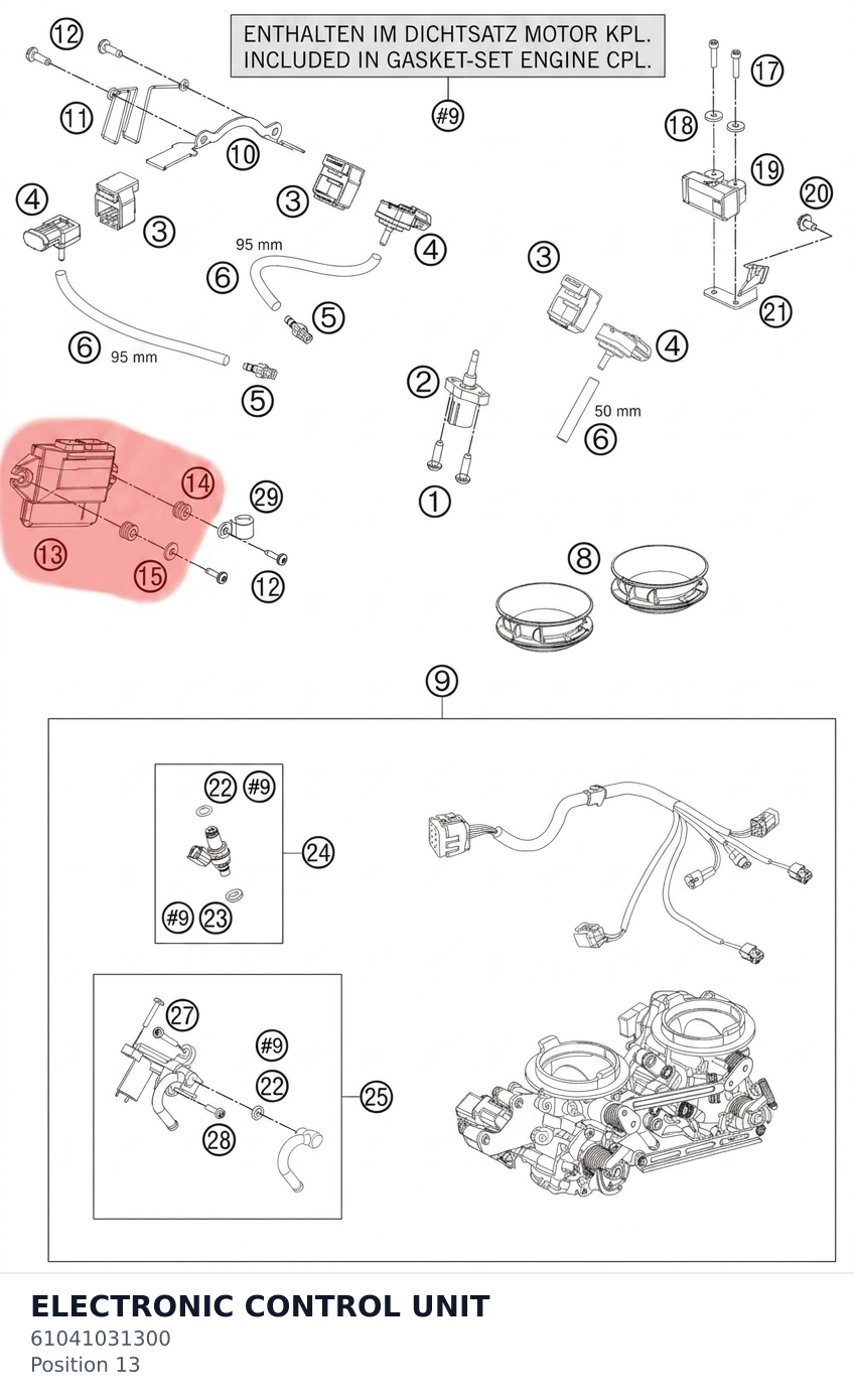 Diagram preview: ELECTRONIC CONTROL UNIT (61041031300)