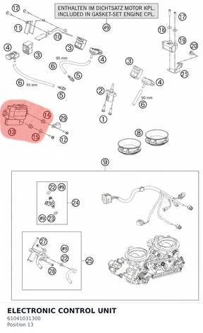Diagram preview: ELECTRONIC CONTROL UNIT (61041031300)