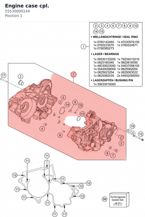 Diagram preview: Engine case cpl. (55530000144)