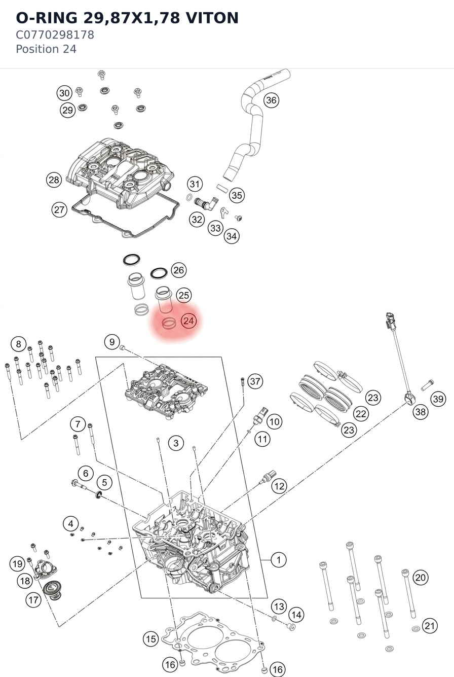 Diagram preview: O-RING 29,87X1,78 VITON (C0770298178)