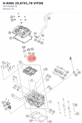 Diagram preview: O-RING 29,87X1,78 VITON (C0770298178)