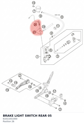 Diagram preview: BRAKE LIGHT SWITCH REAR     05 (61011051000)