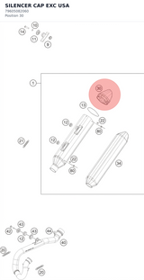 Diagram preview: SILENCER CAP EXC USA (79605082060)
