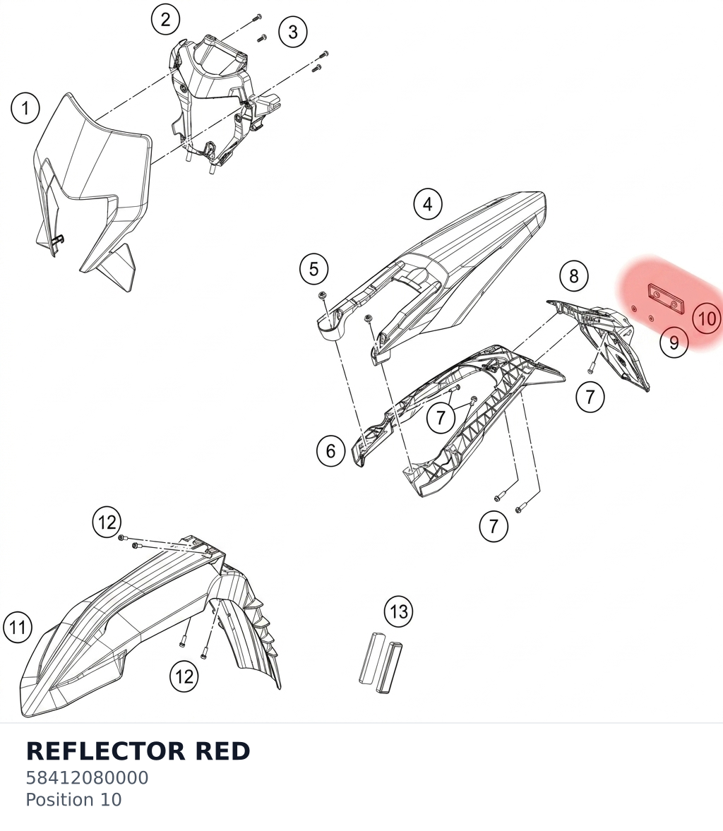 Diagram preview: REFLECTOR RED (58412080000)