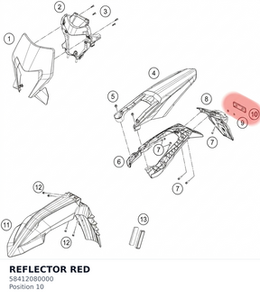 Diagram preview: REFLECTOR RED (58412080000)