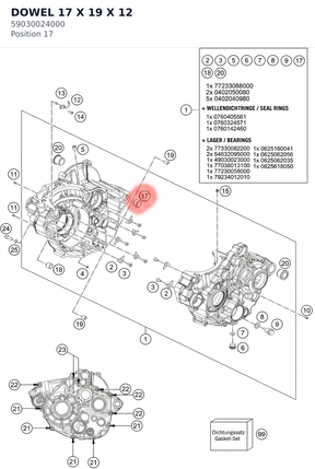 Diagram preview: DOWEL 17 X 19 X 12 (59030024000)