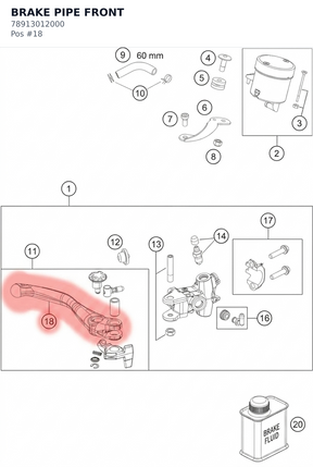 Diagram preview: BRAKE PIPE FRONT (78913012000)