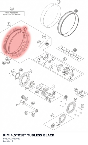 Diagram preview: RIM 4,5''X18'' TUBLESS BLACK (6031007020030)