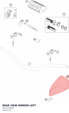 Diagram preview: REAR VIEW MIRROR LEFT (58012040000)