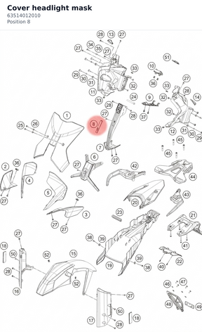 Diagram preview: Cover headlight mask (63514012010)