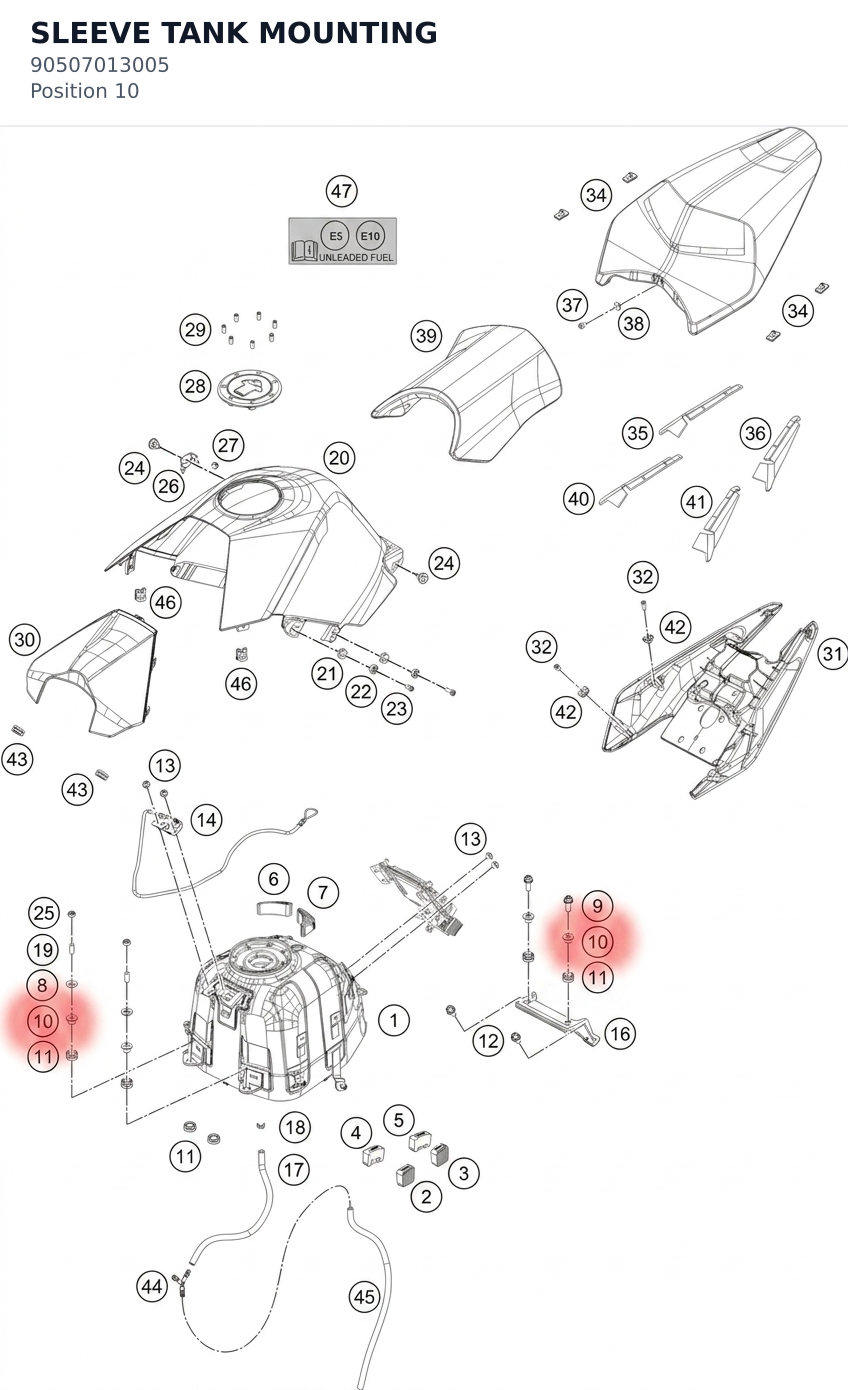 Diagram preview: SLEEVE TANK MOUNTING (90507013005)