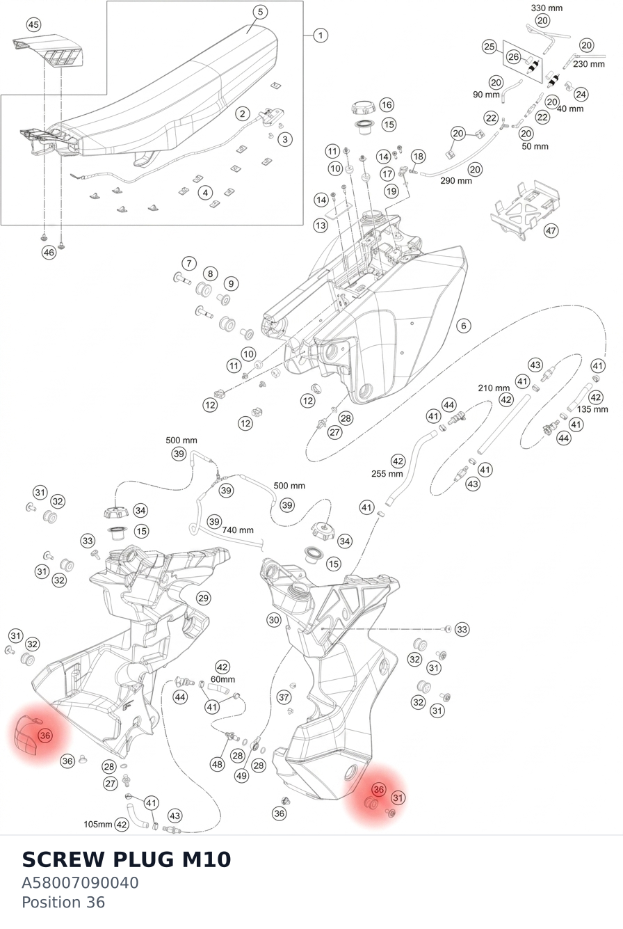 Diagram preview: SCREW PLUG M10 (A58007090040)