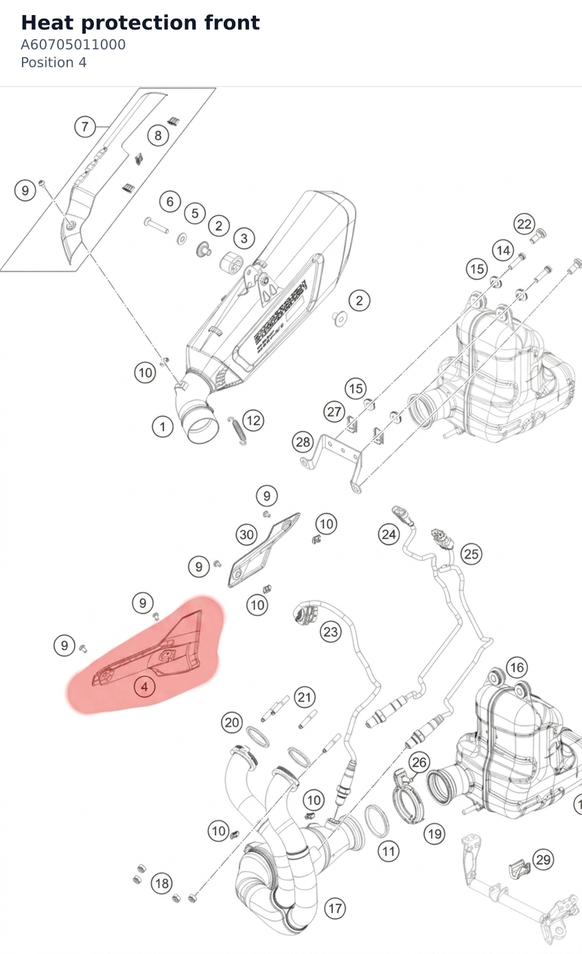Diagram preview: Heat protection front (A60705011000)