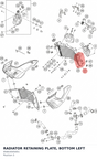 Diagram preview: RADIATOR RETAINING PLATE, BOTTOM LEFT (95803005001)